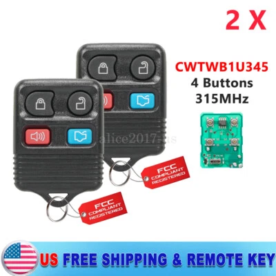 2 For 00 2001 2002 2003 2004 2005 2006 2007 2008 2009 Ford Focus Remote Key Fob - Image 1 of 4