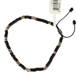 JONAS STUDIO Black Onyx Sterling Silver HEISHI Adjustable Beaded Bracelet NWT - Picture 1 of 1