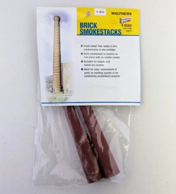 Walthers 933-3289 N Scale Brick Smokestacks 2 Pack - Image 1 of 2