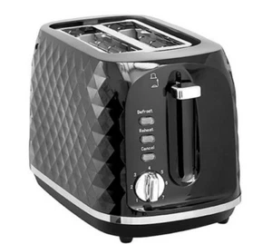 New Black Diamond cut 2 thick Slices Bread Toaster Kitchen Luxury Crumpets 💎 🖤 - Picture 1 of 6