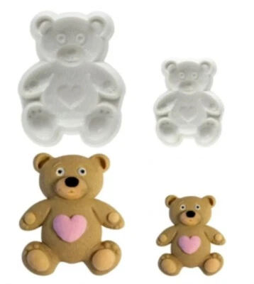 2 Stück Bär Teddy Formen Förmchen  Ausstecher  für Zuckerpaste Kekse Plätzchen - Bild 1 von 3