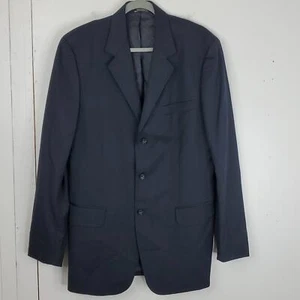 Banana Republic Blazer Navy Career Three Button Sport Coat Lined Mens 40L - Picture 1 of 12