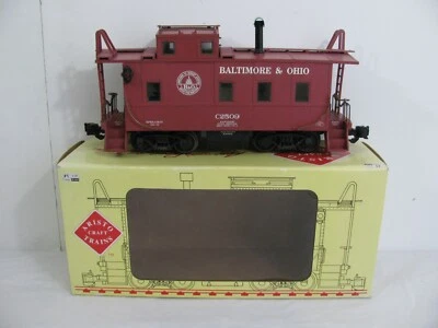 Aristo-Craft G Lighted Baltimore & Ohio Long Steel Caboose w/ Smoke #42109 Read! - Image 1 of 4