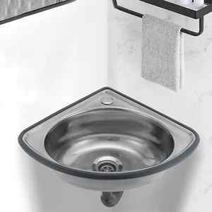 Lavabo a mano piccolo compatto bagno guardaroba parete triangolo lavandino NUOVO - Foto 1 di 9