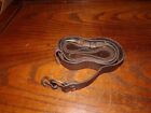 Hungarian military used brown leather rifle sling with clip on end dirty
