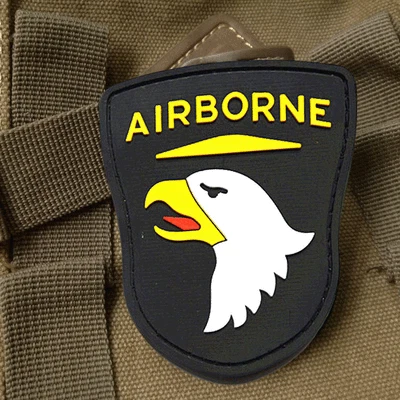 2PCS 3D PVC USA ARMY 101st AIRBORNE Specia Force Rubber Hook Loop PATCH Badge - Image 1 of 4