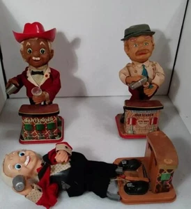 VINTAGE CHARLIE WEAVER BARTENDER TOY LOT OF 3 FOR PARTS OR REPAIR UNTESTED - Picture 1 of 21