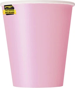 Lovely Pink Solid Paper Cups - 9Oz. Pack of 14 – Premium Quality - Eco-Friendly - Picture 1 of 9