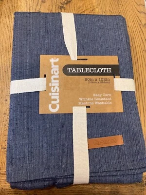 Cuisinart USA LARGE  Tablecloth 60 x 102 inches Blue Denim Chambray Oblong Denim - Image 1 of 2