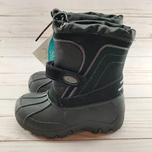 Totes Boys Youth Size 10 M Winter Snow Waterproof Boots Black Trent - Picture 1 of 8