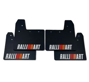 rallyfapZ | Mud Flaps Mitsubishi Lancer Evo 7 8 9 Black 4mm PVC *G RALLIART WRO - Picture 1 of 10