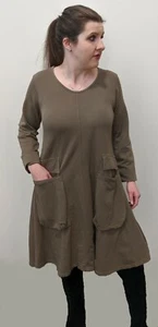 VESTIDO/TÚNICA Saga Taupe Lagenlook Bolsillo. Comparar @ $136 - Imagen 1 de 6