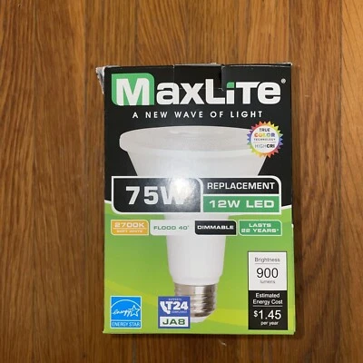 MaxLite LED 12P30DLED27FL PAR30  FLOOD 40 75W 12W LED, 850 Lumens Dimmable - Image 1 of 4