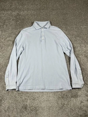 Camisa Polo Kent Wang Para Hombre Azul Mediana Manga Larga Piqué Algodón Puños con Botones Foto 1 de 4