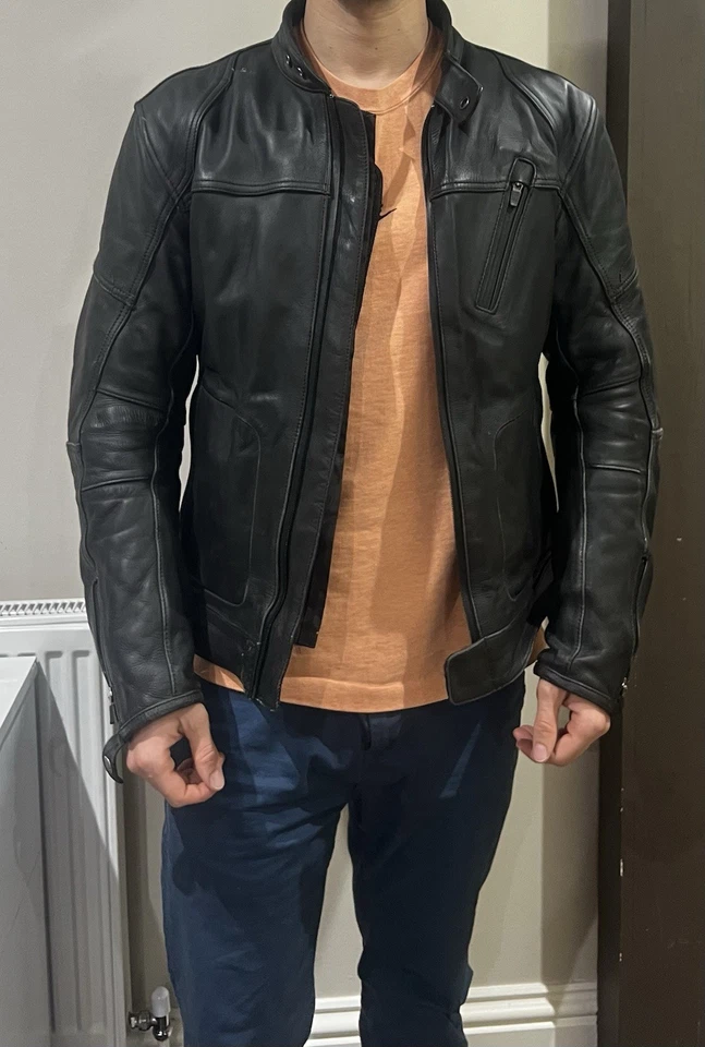 Merlin Cable Leather Jacket- Black - 38 RRP £450 - Image 1 of 4