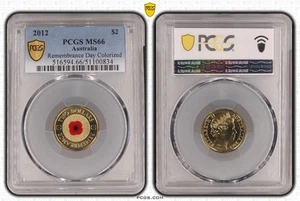 Australia 2012 Red Poppy $2 Coloured Coin PCGS MS66 #0834 - Bild 1 von 1