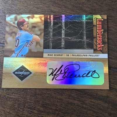 2004 Leaf Limited Lumberjacks Майк Шмидт Сертифицированный Авто 23/50! Подписанный LJ-25 - Изображение 1 из 2