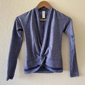 Ivivva By Lululemon Own The Move Twist Wrap Shrug Top Girls Size 8 Blue Yoga - Picture 1 of 11