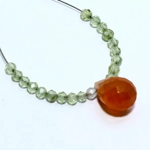 Cuentas de peridoto de gota de cornalina briolette naturales sueltas para hacer joyas - Imagen 1 de 5