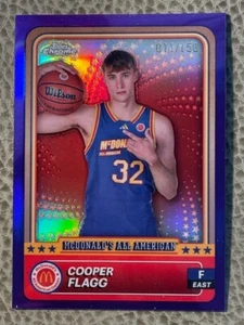 Cooper Flagg 2024 Topps Chrome McDonald's All American #78 viola rifrattore /150 - Foto 1 di 4