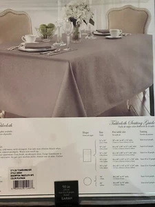 WATERFORD LINENS Tablecloth  Sarah   Round - 90” 6 To 8 Seat Color Platinum # 58 - Picture 1 of 1