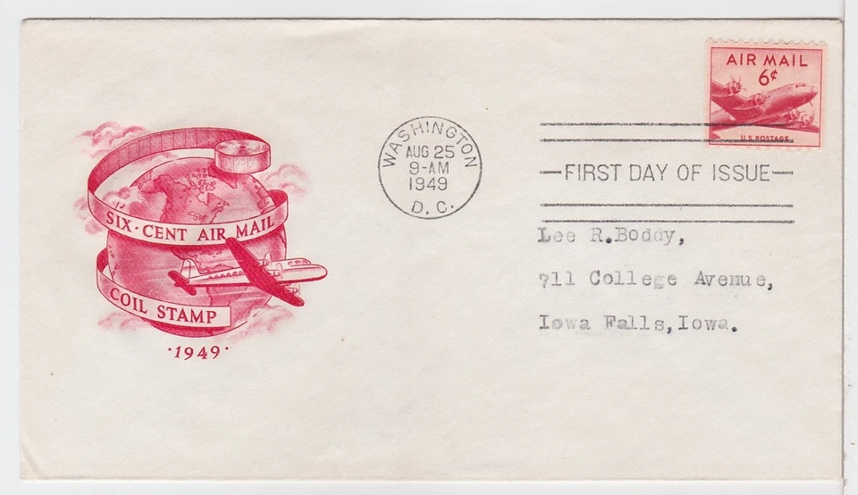TurtlesTradingPost - 6 Cent Air coil FDC  #C41- 1949 Fulton Cachet - Image 1 of 1
