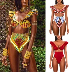 NEW ARRIVAL...HOT...SEXY... 2 Piece African Print Bikini set..SIZE...14 - Picture 1 of 4