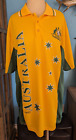 Joey Roo Australia National Ruby 1/4 Button Polo Shirt Yellow/Green Size XL