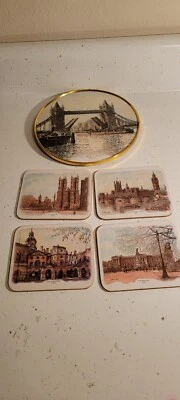 VINTAGE SET OF 6 PLACE TABLE MATS LONDON 1960’s LANDMARKS R. STANDISH SWEENEY  - Image 1 of 4