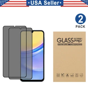 2PCS Privacy Tempered Glass For Samsung Galaxy A02S A03S A12 A13 A14 A15 A16 5G - Picture 1 of 8