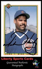 1990 Bowman Mike Harkey #28 Authentic Autographed Card Chicago Cubs