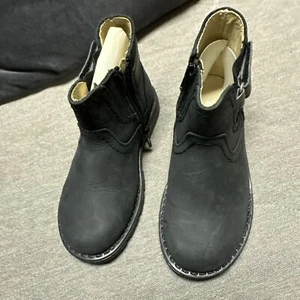 Jacadi Toddler Black Leather Boots Shoes Size 26EU-9.5US - Picture 1 of 7