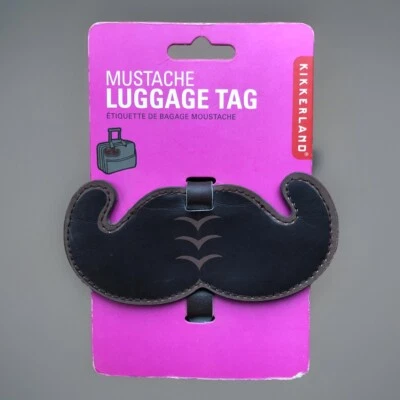 ETIQUETA DE EQUIPAJE KIKKERLAND imitación cuero marrón bigote totalmente nueva Foto 1 de 2
