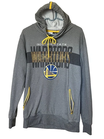 NBA Golden State Warriors Sweater Men's MD Gray Blue Basketball Hoodie Pullover Cover