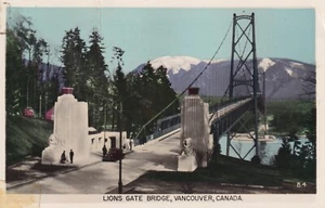 Vancouver Canada Lions Gate Bridge Postcard - Picture 1 of 2