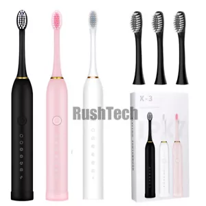 Sonic Electric Toothbrush USB Rechargeable 6 Modes Brush Heads Precise Cleaning - Picture 1 of 12