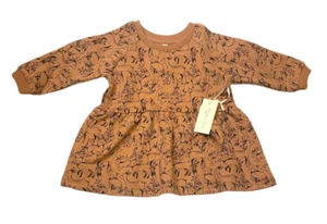 Rylee and Cru Woodland Long Raglan Sleeve Dress Brown Truffle Size 3-6M NWT - Picture 1 of 9