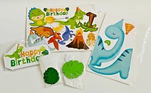 Juego de adornos para pasteles de dinosaurios de feliz cumpleaños, varios tamaños fiesta infantil, nuevo - Imagen 1 de 6
