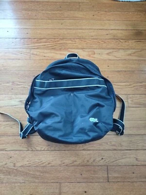 Lacoste Black Backpack Vintage y2k Logo Embroidered Fashion Designer Commuter - Image 1 of 4