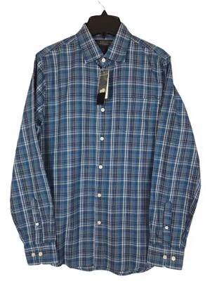 The Men's Store Classic-Fit Cotton Blend Button-Down Blue Raisin Plaid XXL NWT - Image 1 of 4