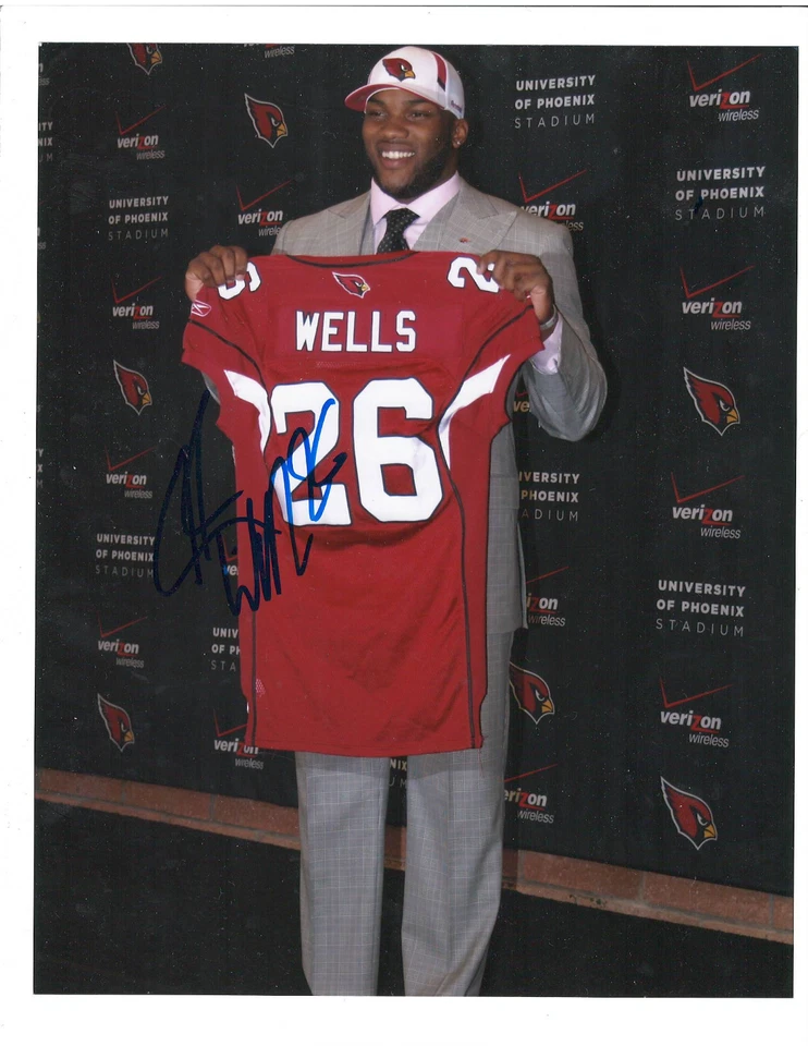 Foto autografada 8 x 10 assinada por Chris Beanie Wells NFL garantia PSA/DNA - Imagem 1 de 1