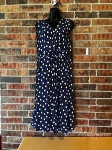 Abito lungo senza maniche Croft & Barrow blu navy con bolle donna Taglia:Large - Foto 1 di 6