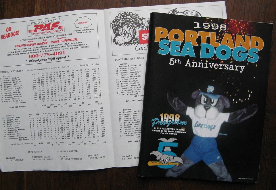 1998 Portland Sea Dogs 5th Anniversary Program  - Image 1 of 1