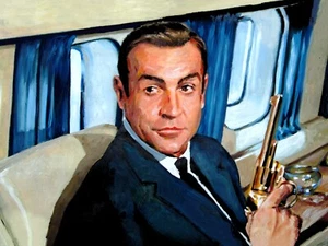 James Bond TT Art-Iconic Movie Scenes with 6"x8" mounted prints- A4 Framed - Picture 1 of 5
