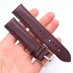 20mm Mahogany Genuine Leather Watch Classic Band Strap - Picture 1 of 3