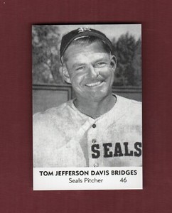 1950 Sommer & Kaufmann: #46 TOMMY BRIDGES, Seals/PCL C.Aldana 2015 commemorative