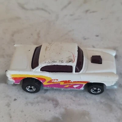 Hot Wheels '55 Chevy 1978 Malaysia White Mattel Plastic Bottom  - Image 1 of 4