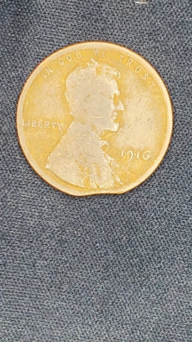 Clipped Planchet Error 1916 Wheat Penny 1c Cover