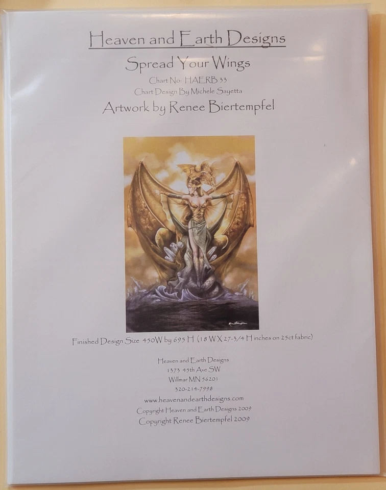 Heaven and Earth Designs SPREAD YOUR WINGS Renee Biertempfel cross stitch chart - Image 1 of 1