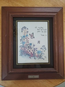 1978 Vintage Joni Eareckson The Butterfily and Flowers Print Psalm 150:6 - Bild 1 von 18